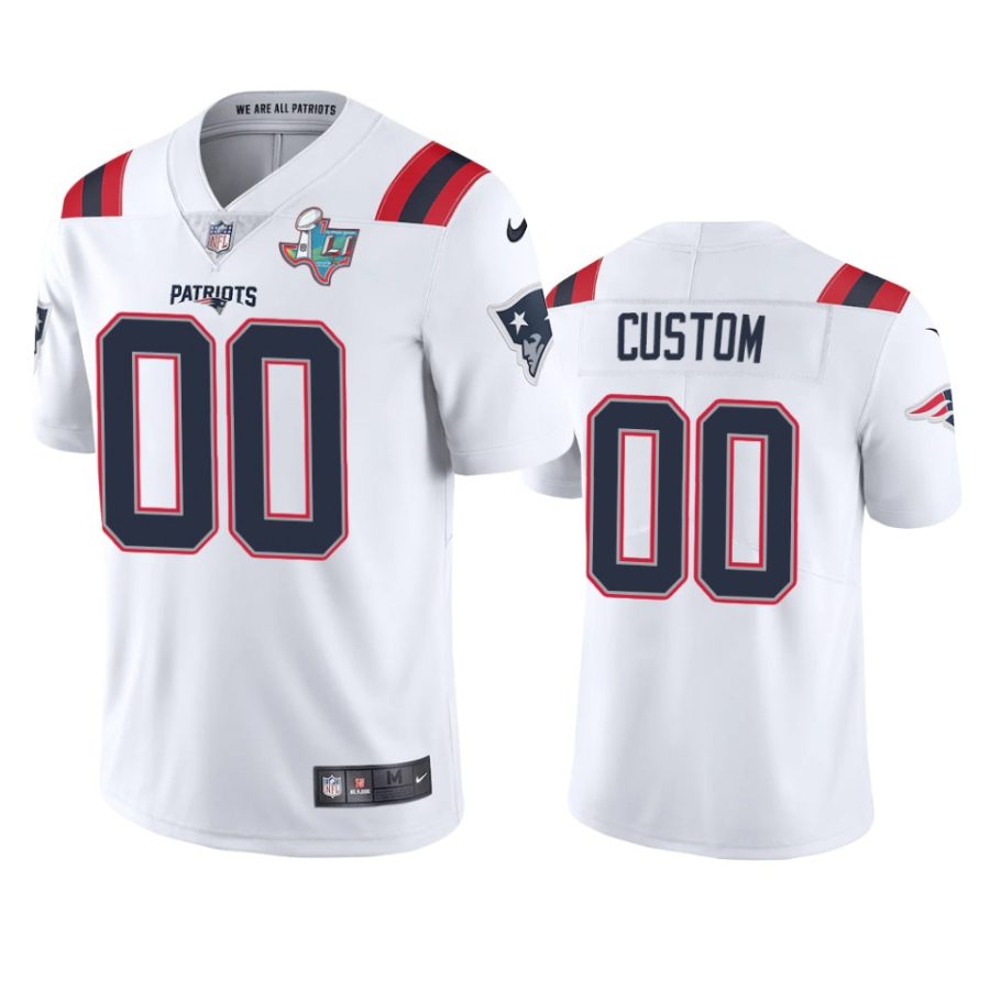 patriots custom white super bowl li patch jersey