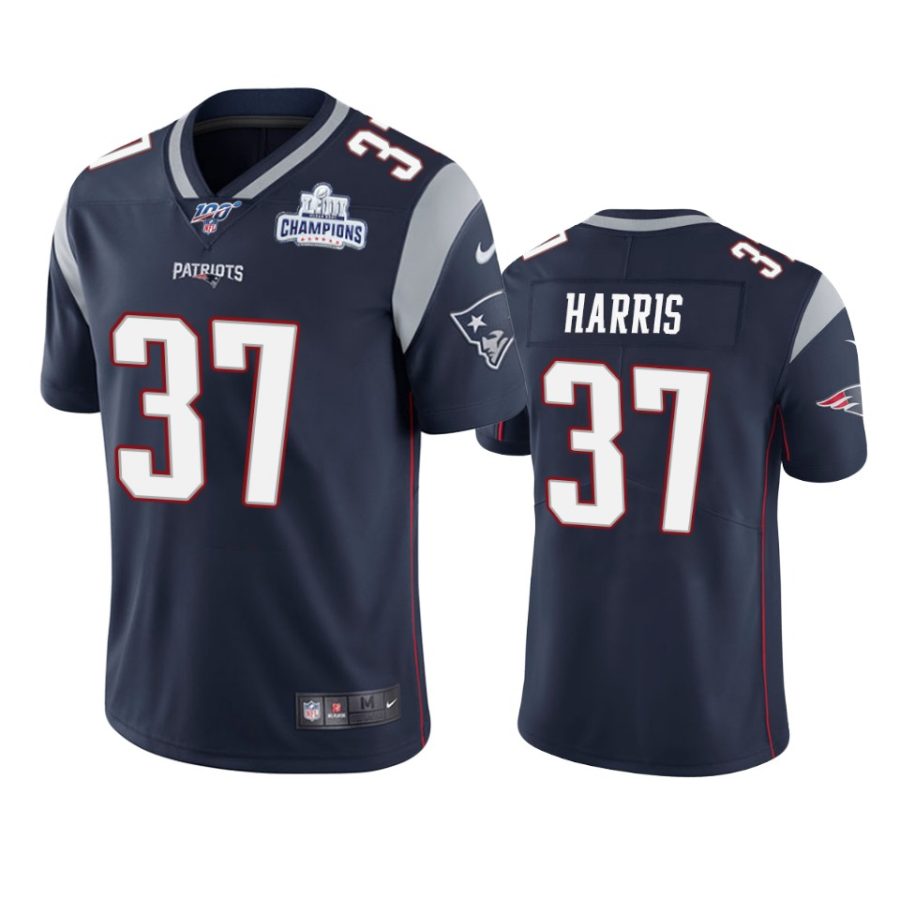 patriots damien harris navy limited super bowl liii champions jersey