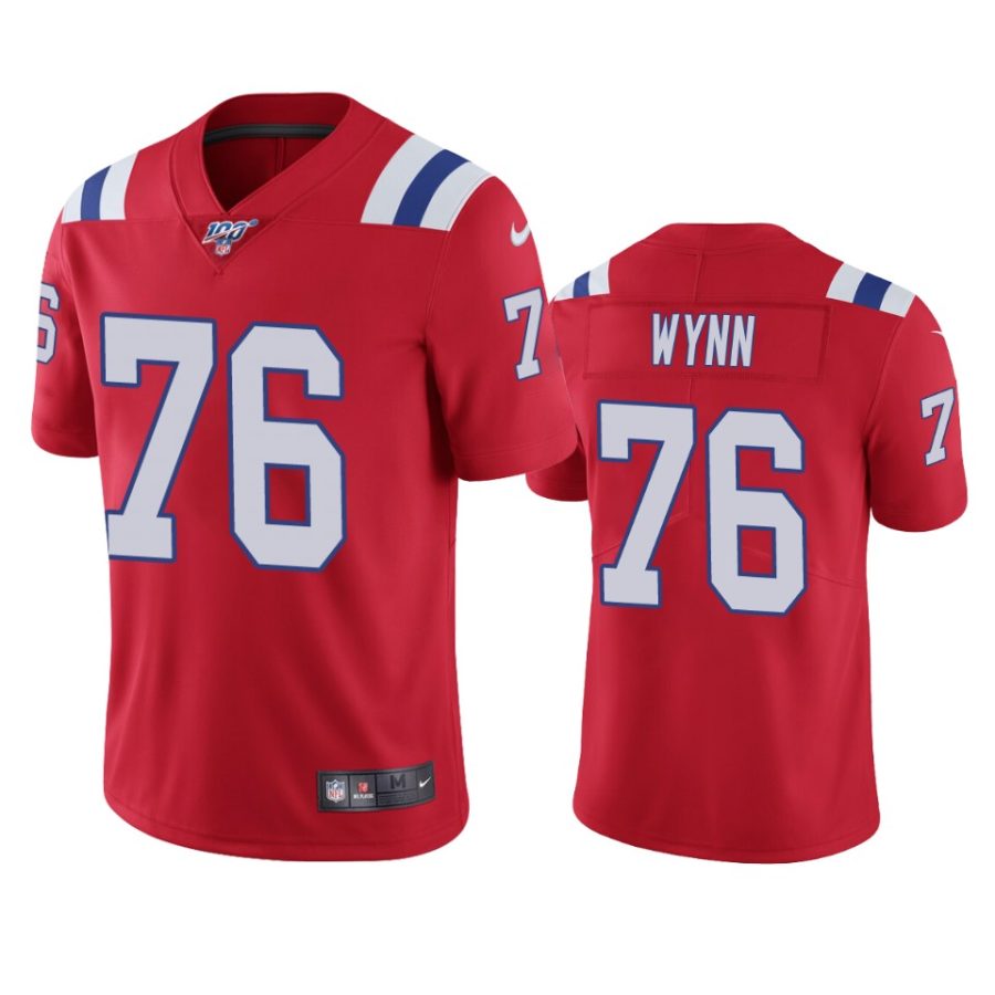 patriots isaiah wynn red limited 100th season jersey