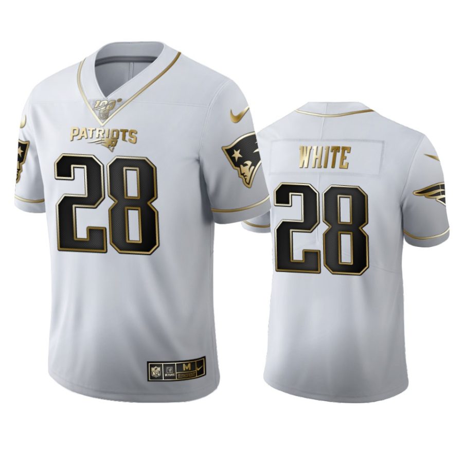 patriots james white white golden edition 100th season jersey