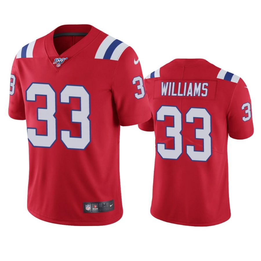 patriots joejuan williams red limited 100th season jersey