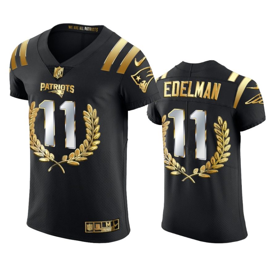 patriots julian edelman black golden edition retired player jersey