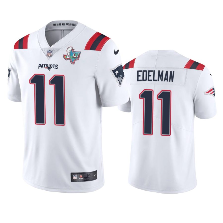 patriots julian edelman white super bowl li patch jersey