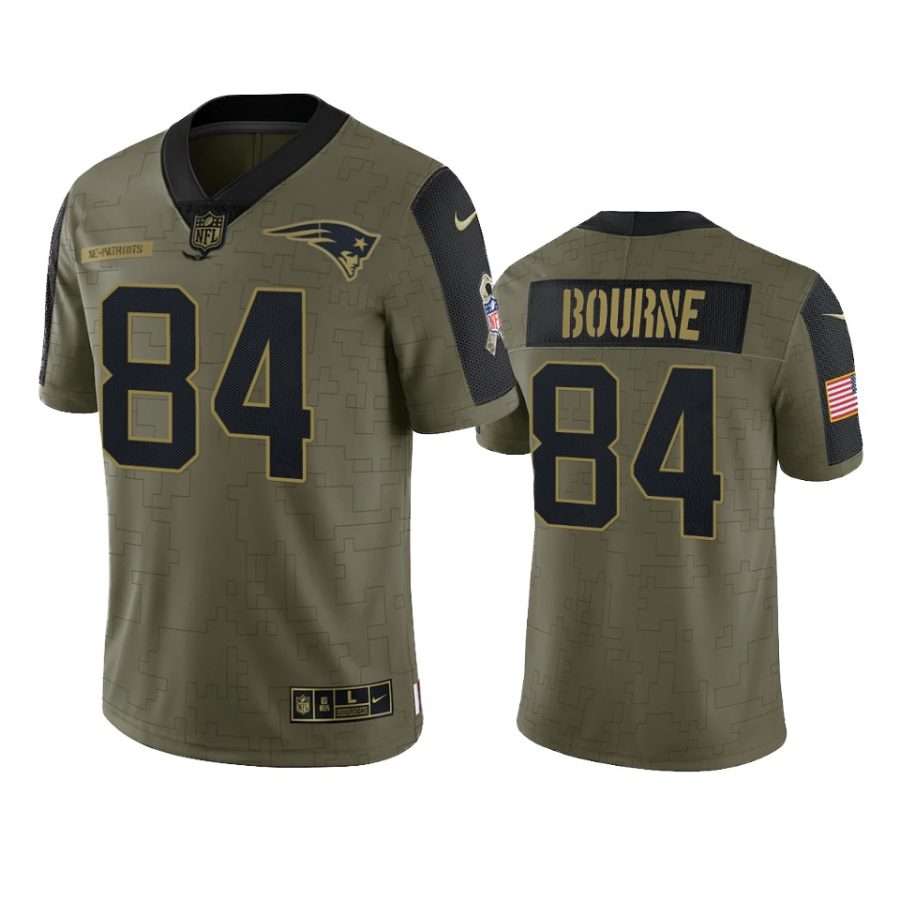 patriots kendrick bourne olive limited 2021 salute to service jersey