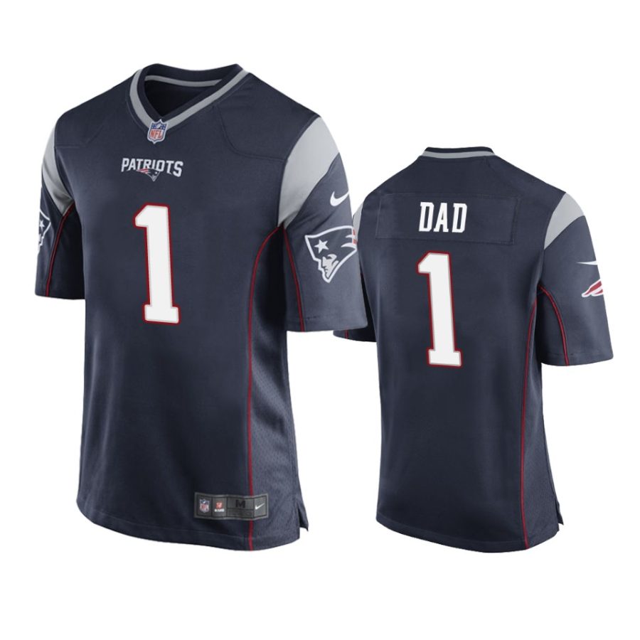 patriots navy 2019 fathers day number 1 dad jersey