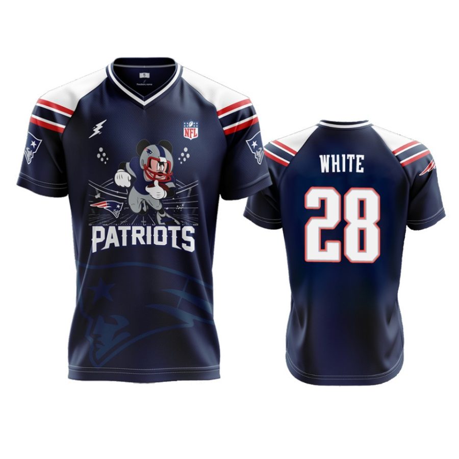 patriots navy james white 2019 mickey nfl jersey