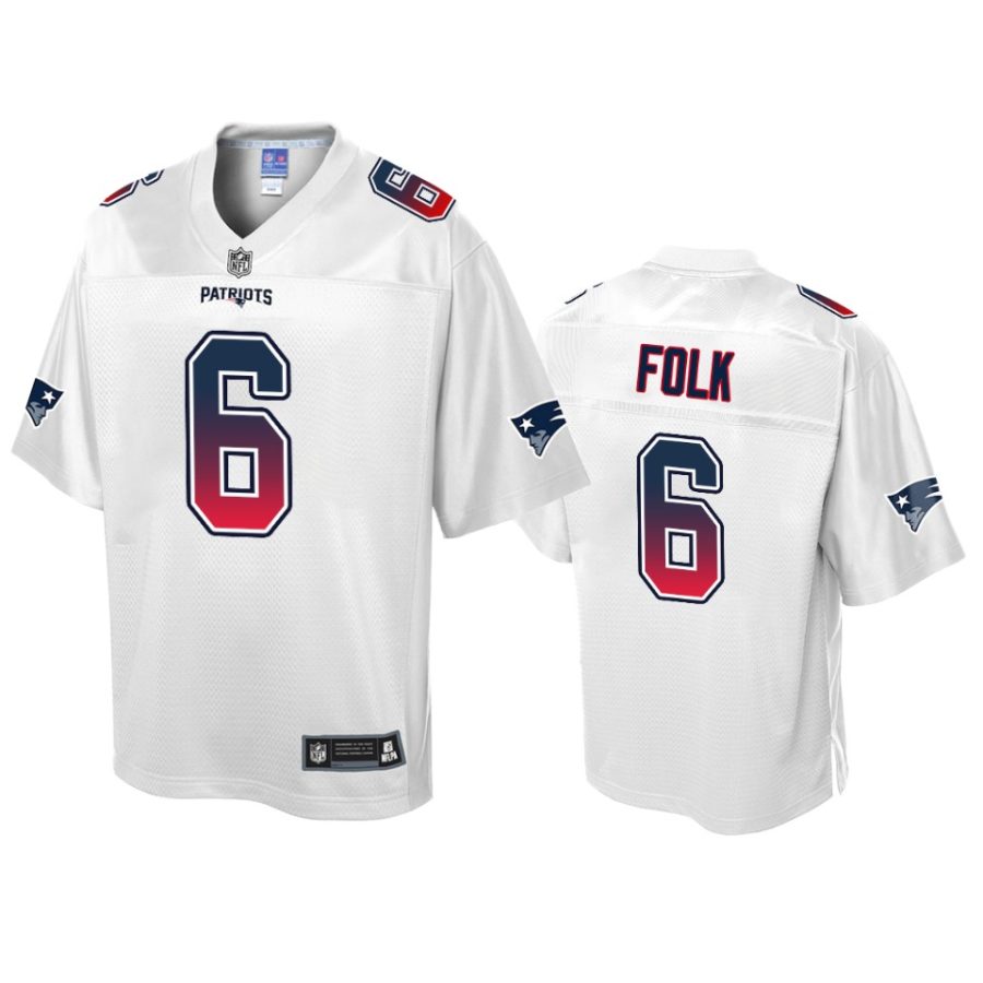 patriots nick folk white fade fashion jersey