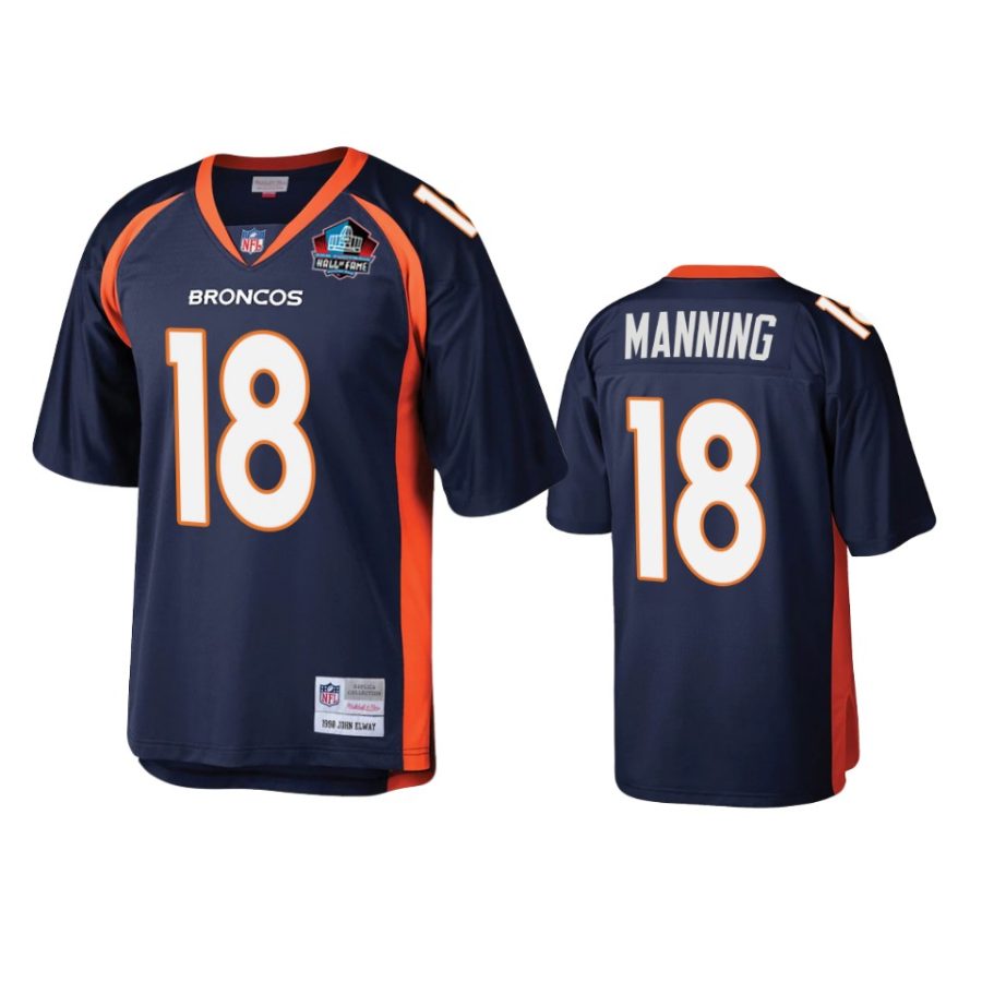 peyton manning broncos navy hall of fame patch legacy replica jersey