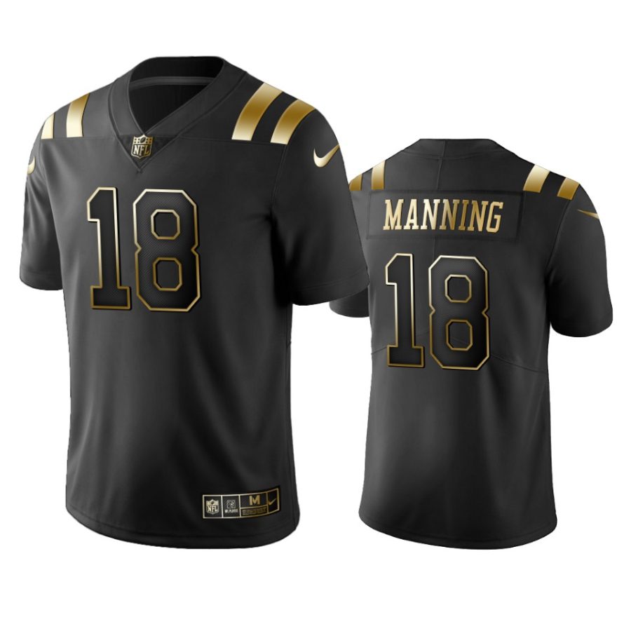 peyton manning colts black golden limited jersey