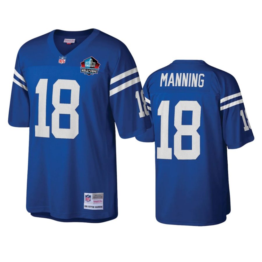 peyton manning colts royal hall of fame patch legacy replica jersey