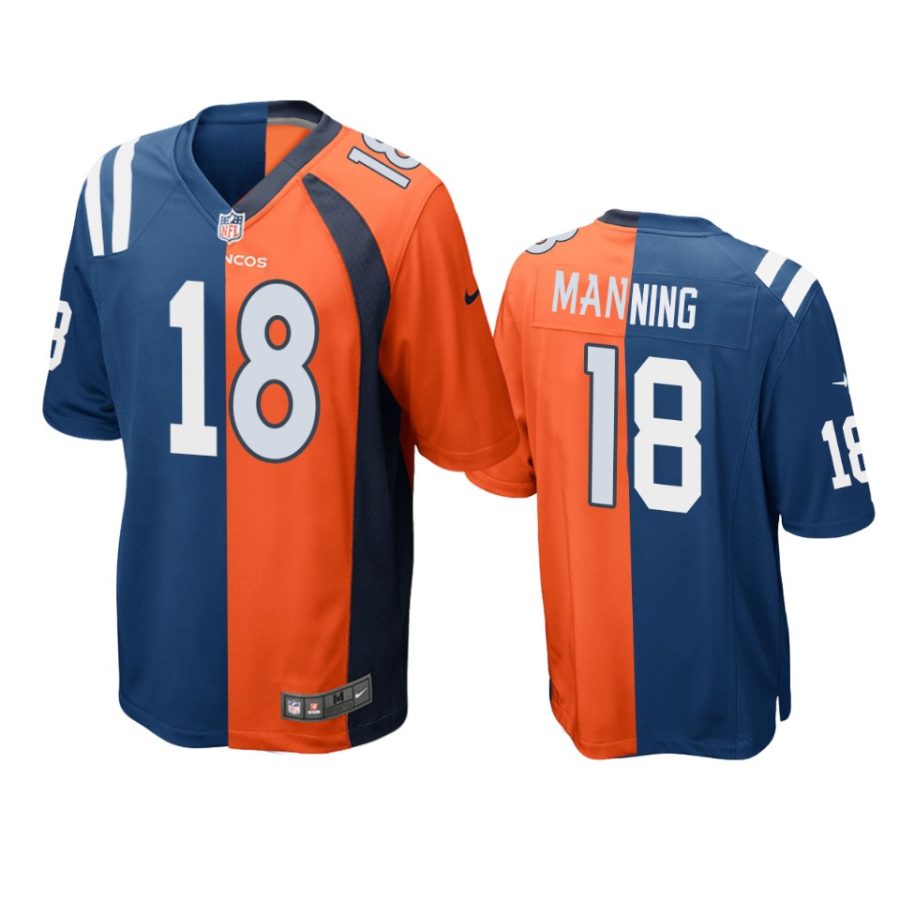 peyton manning colts royal orange split game jersey