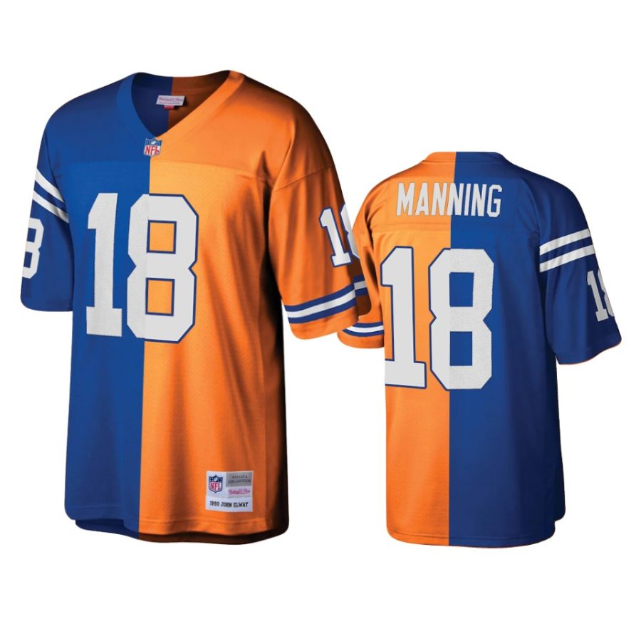 peyton manning colts royal orange split legacy replica jersey