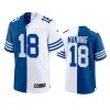 peyton manning colts royal white throwback split jersey