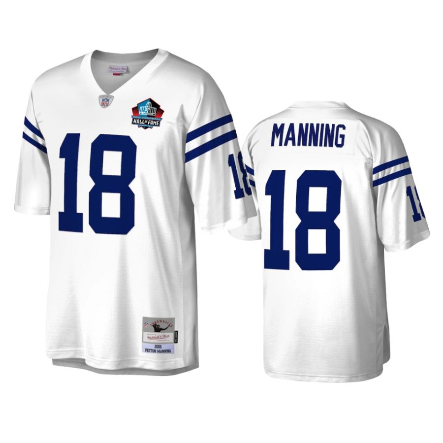 peyton manning colts white hall of fame patch legacy replica jersey