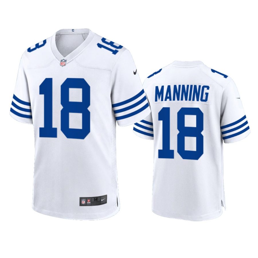 peyton manning colts white throwback game jersey