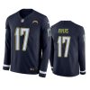 philip rivers chargers navy therma long sleeve jersey
