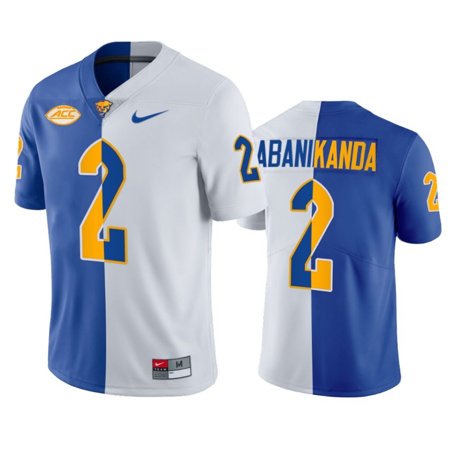 pitt panthers israel abanikanda royal white split edition jersey