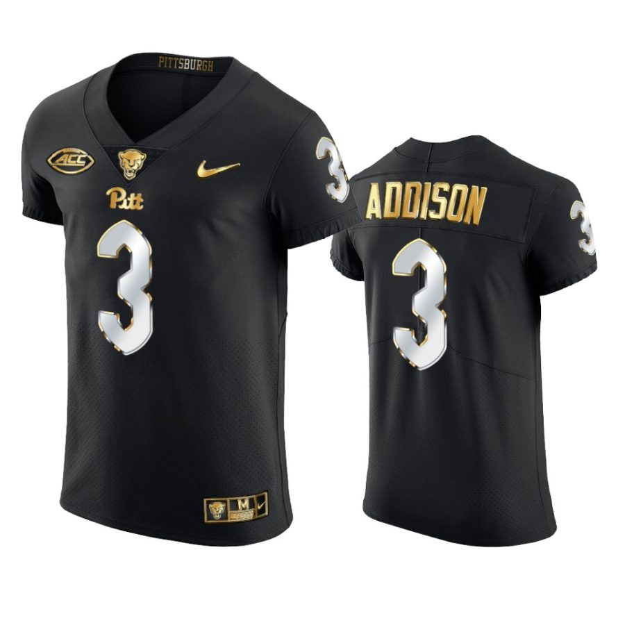 pitt panthers jordan addison black golden edition limited football jersey