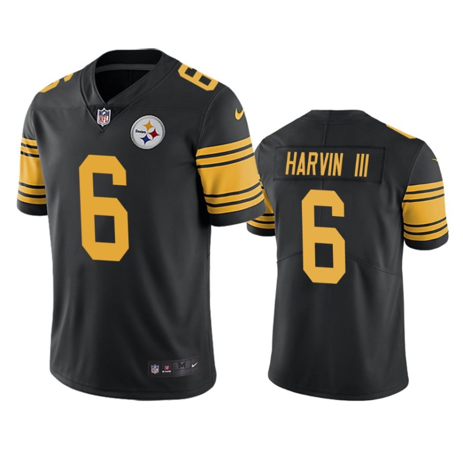 pressley harvin iii steelers color rush limited black jersey