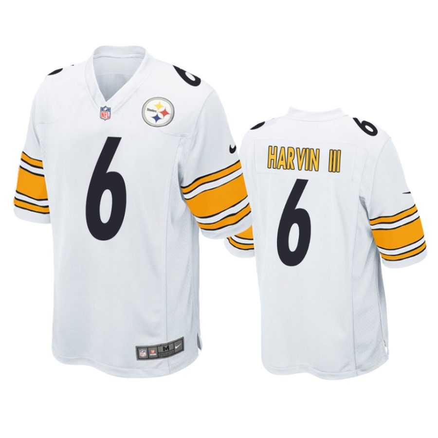 pressley harvin iii steelers white game jersey