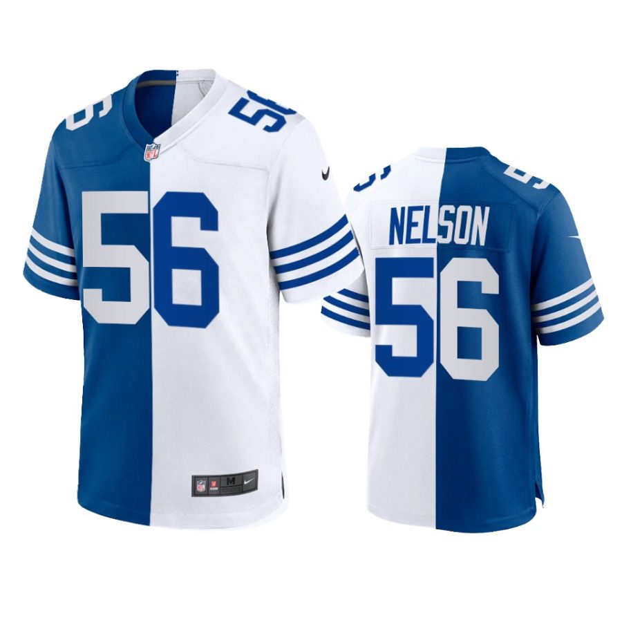 quenton nelson colts royal white throwback split jersey