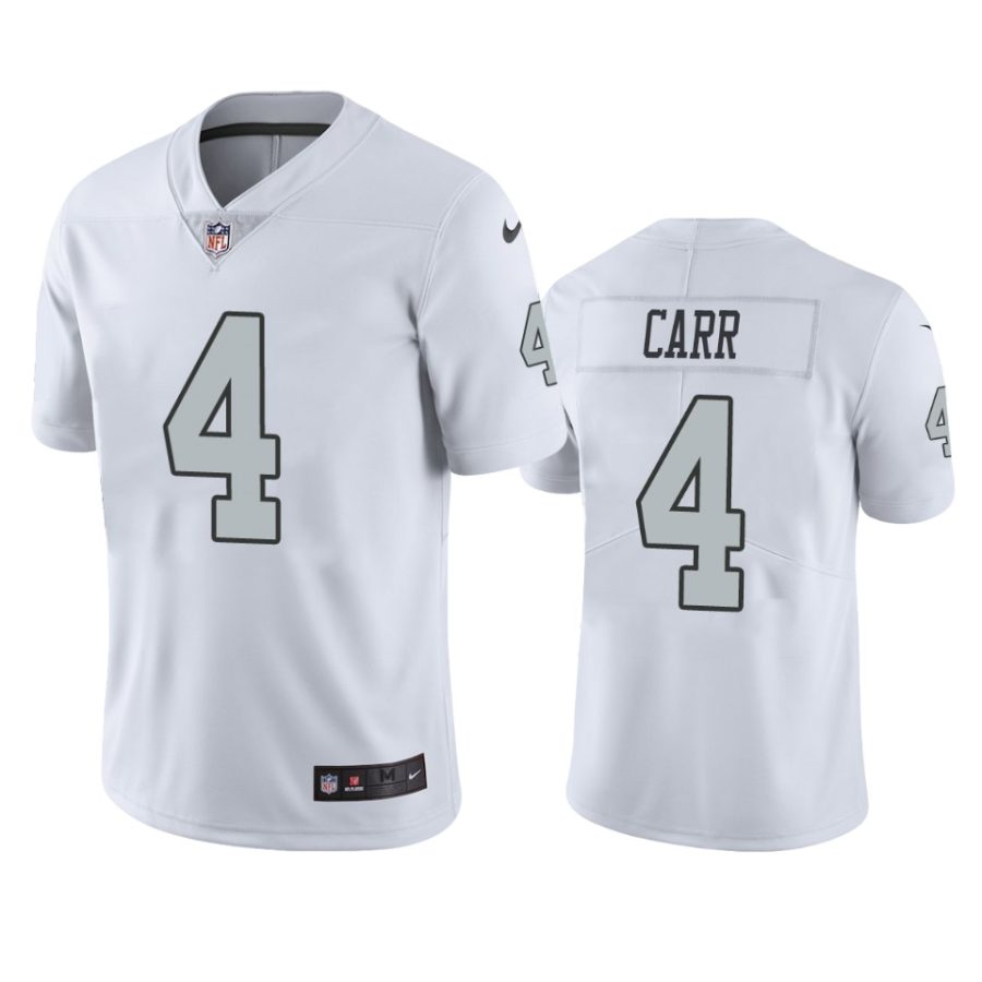 raiders 4 derek carr white color rush limited jersey