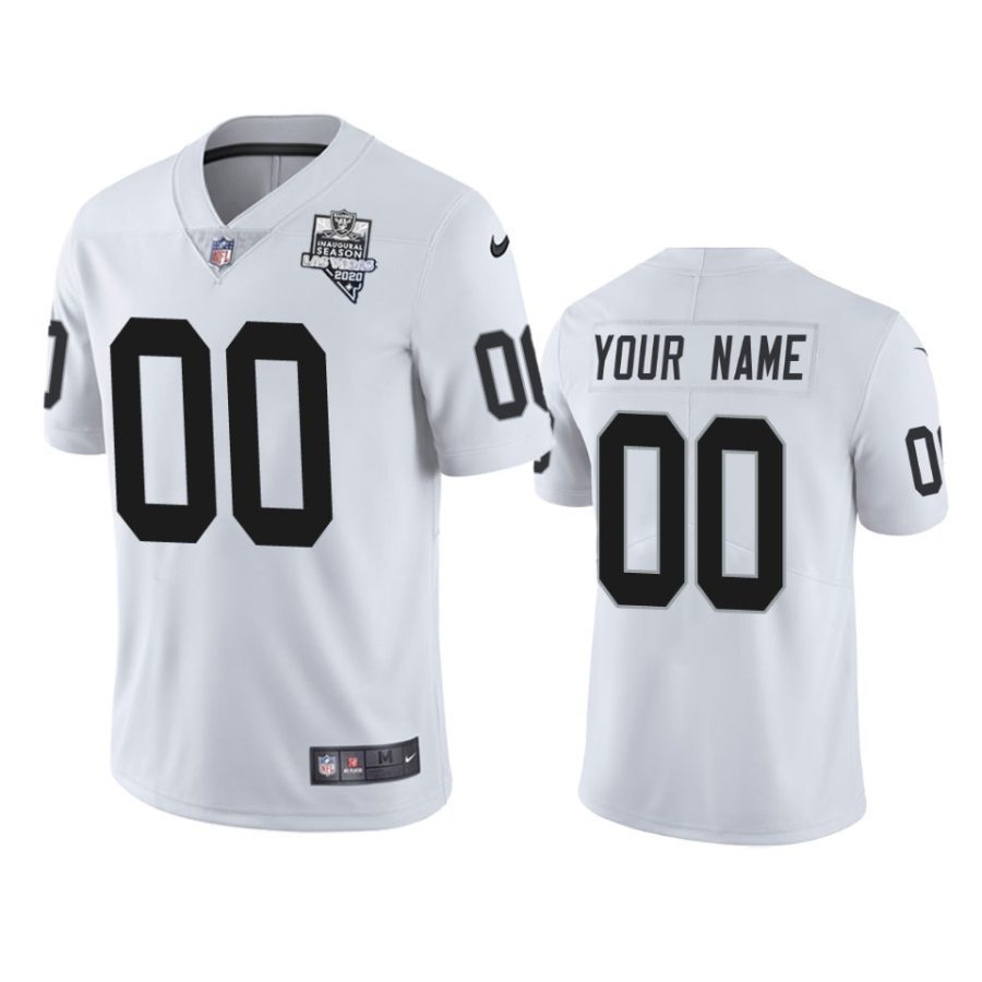 raiders custom white 2020 inaugural season jersey