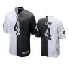 raiders derek carr black white split two tone jersey