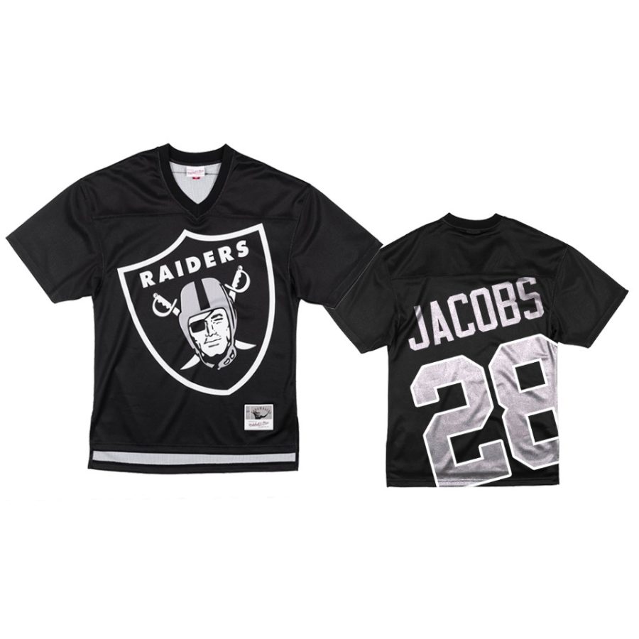 raiders josh jacobs black big face jersey