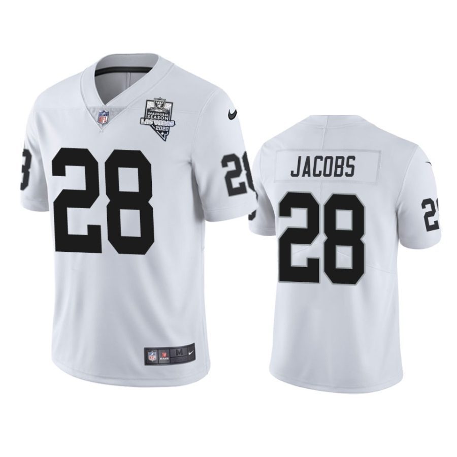 raiders josh jacobs white 2020 inaugural season jersey