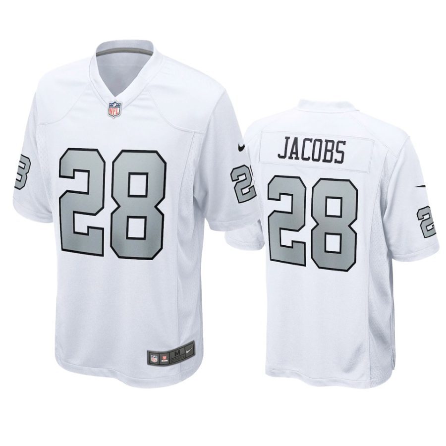 raiders josh jacobs white game jersey