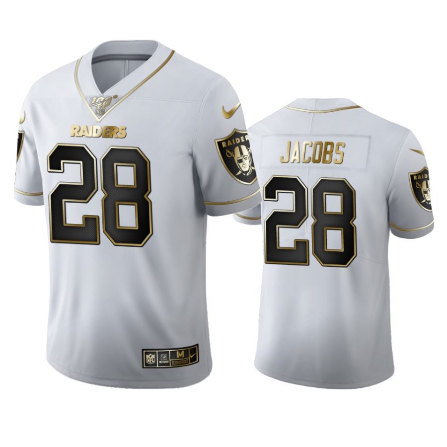 raiders josh jacobs white golden edition 100th season jersey