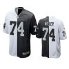 raiders kolton miller black white split two tone jersey