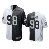 raiders maxx crosby black white split two tone jersey