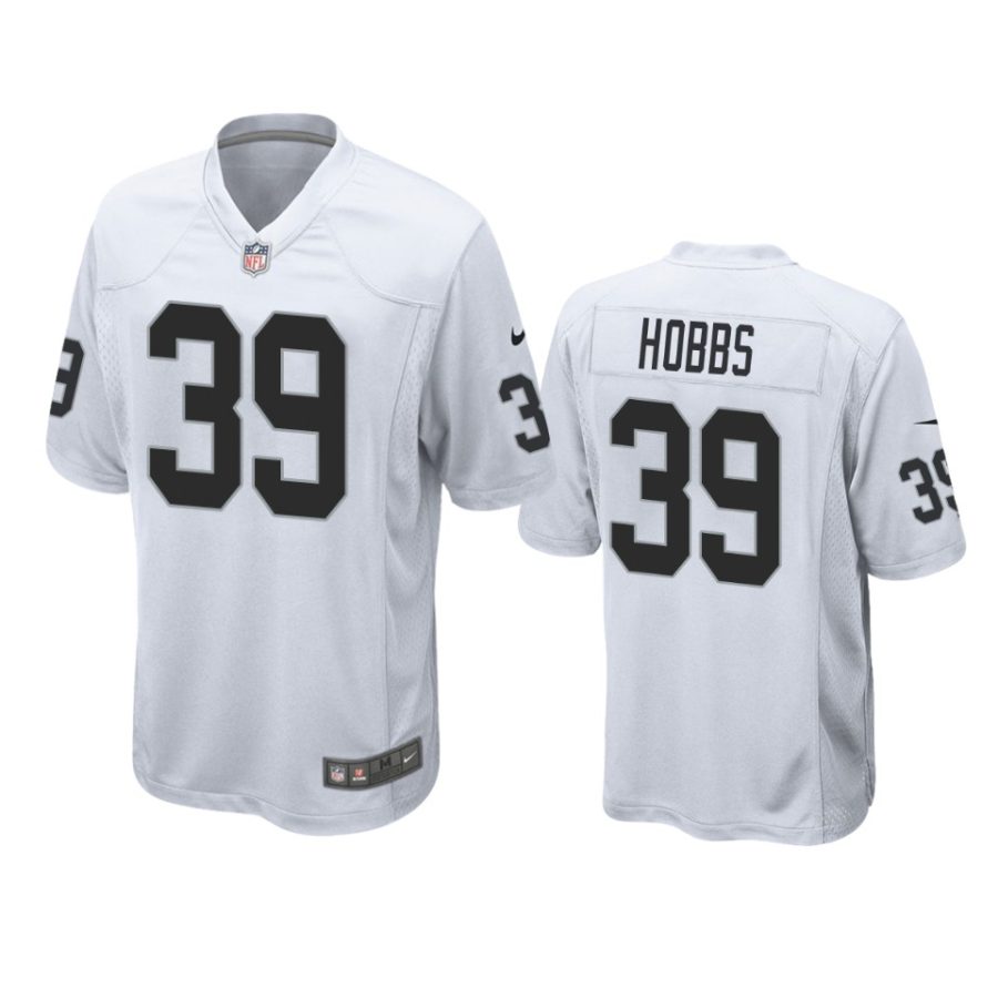 raiders nate hobbs white game jersey