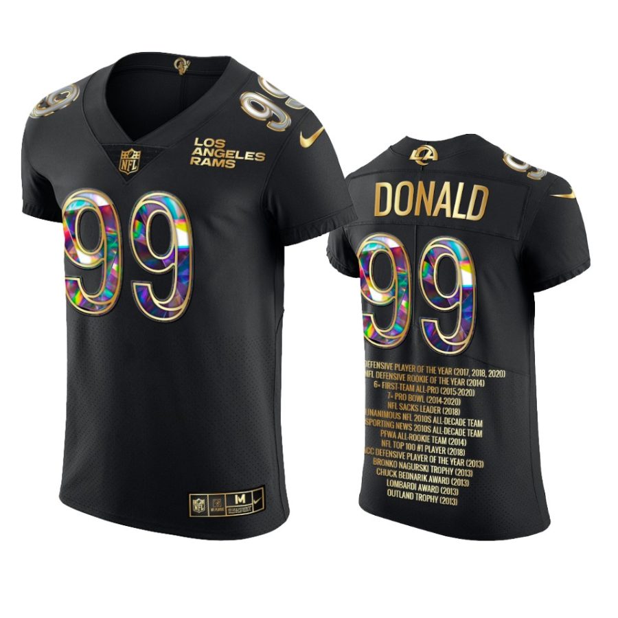 rams aaron donald black career highlights diamond edition jersey