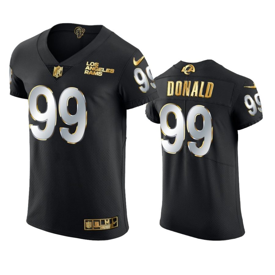 rams aaron donald black golden edition vapor elite jersey