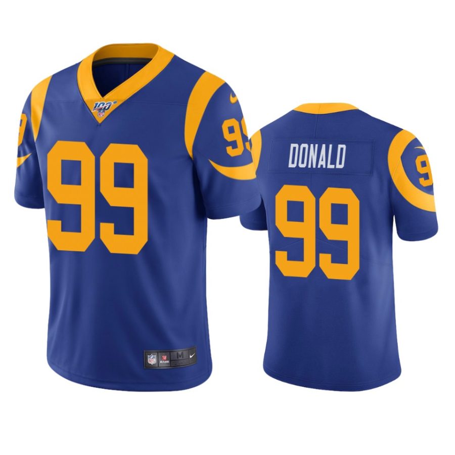 rams aaron donald royal limited 100th season jersey