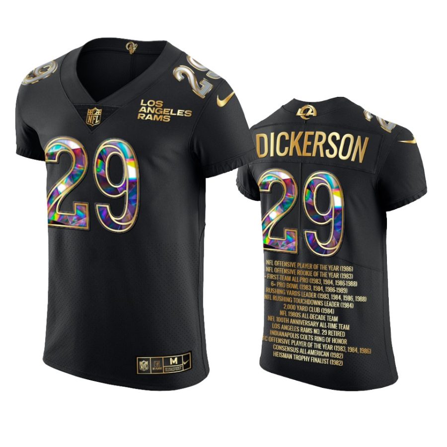 rams eric dickerson black career highlights diamond edition jersey