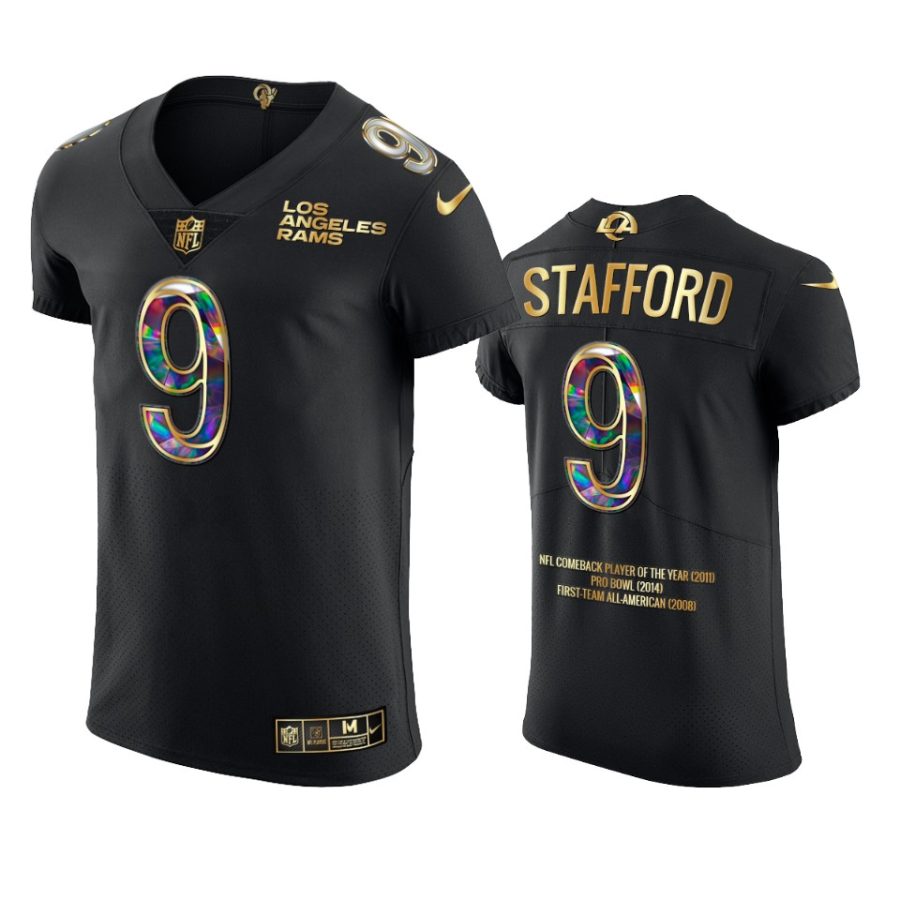 rams matthew stafford black career highlights diamond edition jersey