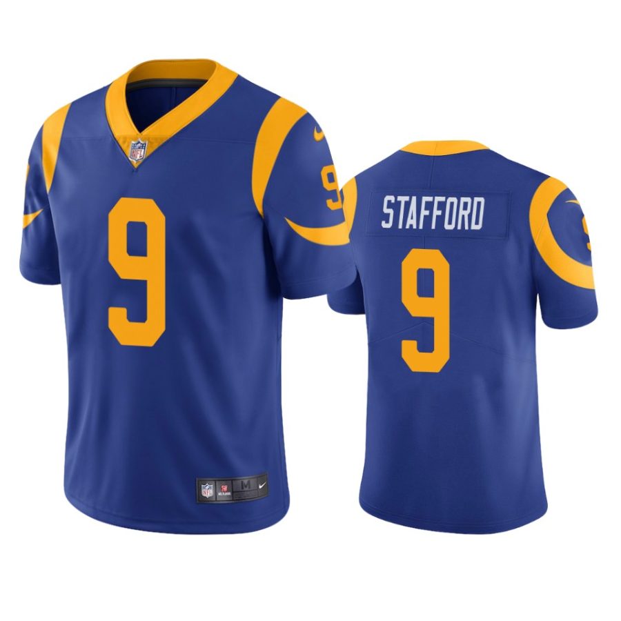 rams matthew stafford royal vapor jersey