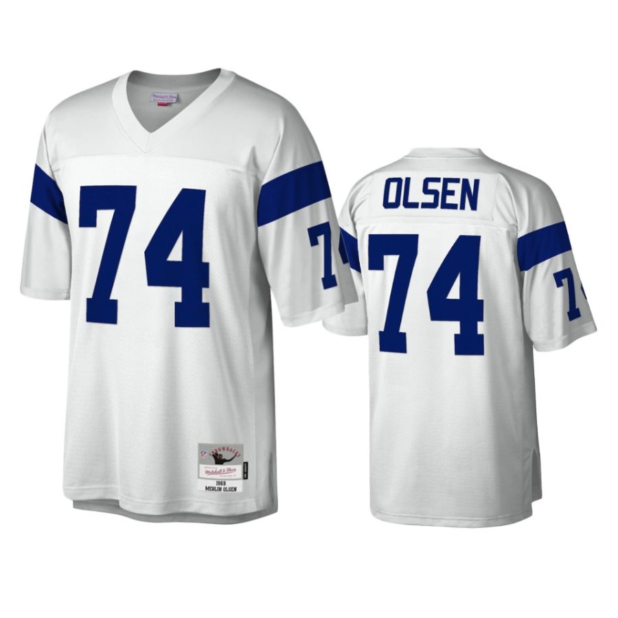 rams merlin olsen white 1969 legacy replica jersey