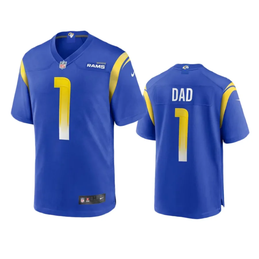 rams royal number 1 dad jersey