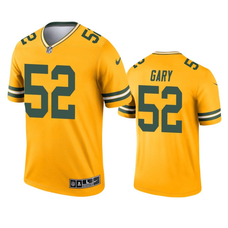 rashan gary packers 2021 inverted legend gold jersey