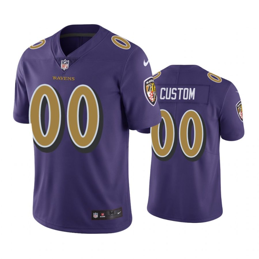 ravens 00 custom purple color rush limited jersey