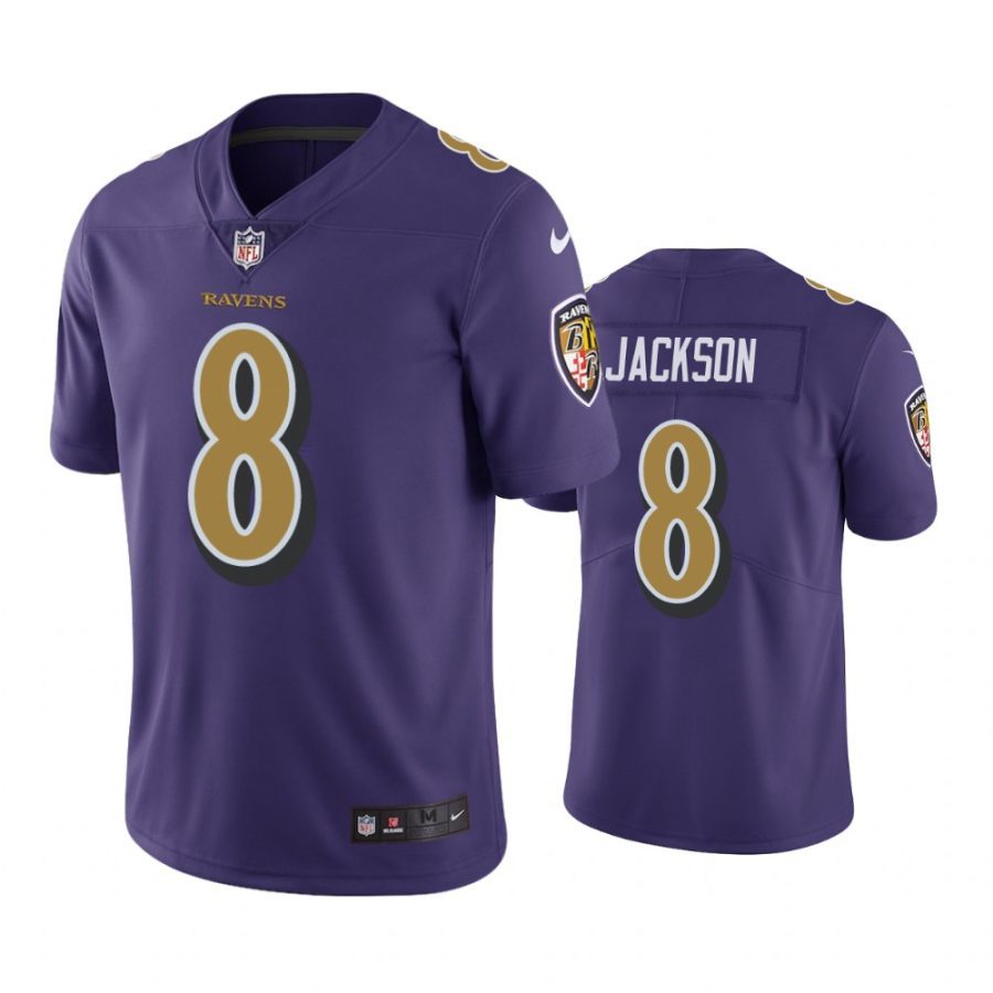 ravens 8 lamar jackson purple color rush limited jersey