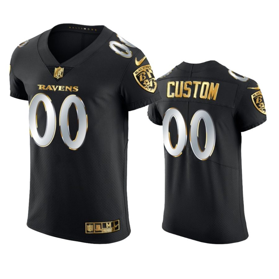 ravens custom black golden edition elite jersey