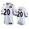 ravens ed reed white 2x super bowl champions patch game jersey