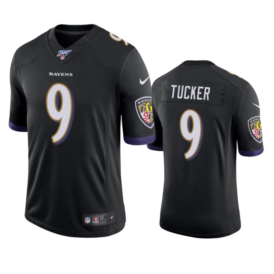 ravens justin tucker black limited 100th season jersey