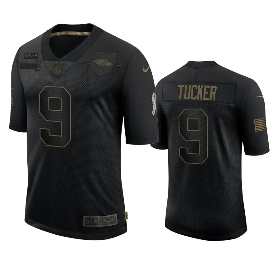 ravens justin tucker black limited 2020 salute to service jersey